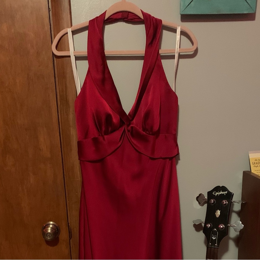 David's Bridal Burgundy Gown